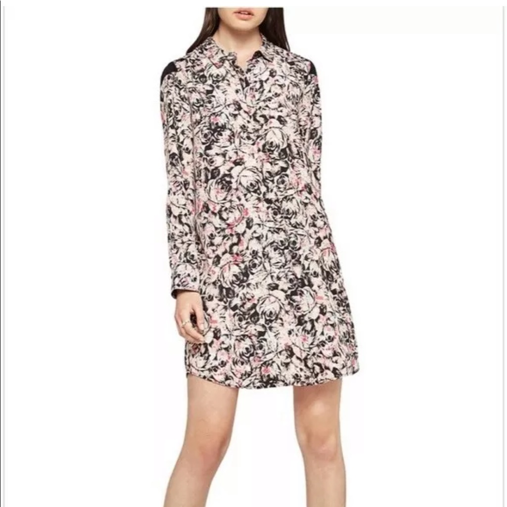 Bcbgeneration Floral Button Up Shirt Dress